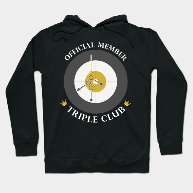 The "Triple Club" - White Text Hoodie by itscurling